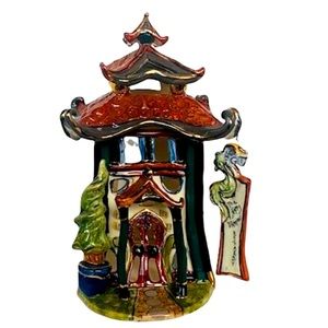 Blue Sky Pottery sculpture cottage Asian Restaurant figurine rare